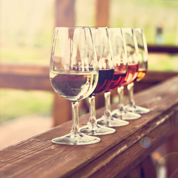 istock Glasses with wine. Red, pink, white wine in glasses. 920434288