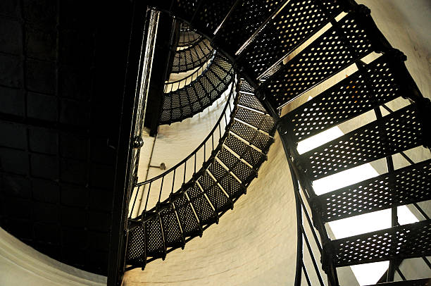 istock Black Iron Spiral Staircase Inside Bodie Island Lighthouse 92043567