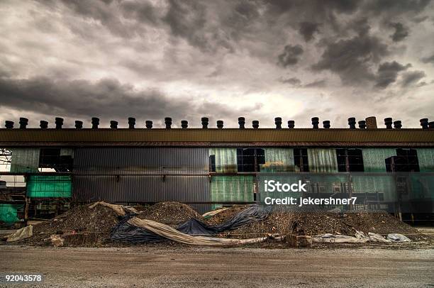 Abandoned Warehouse Facade Stock Photo - Download Image Now - Abandoned, Architecture, Brick