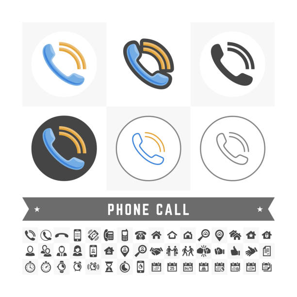 ilustrações, clipart, desenhos animados e ícones de ícone  - telephone receiver