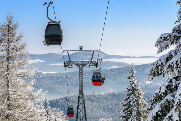 istock Gondola ski lift in the mountains 920445896