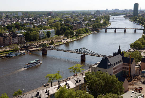 Aerial view of Frankfurt - fotografia de stock