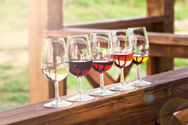 istock Glasses with wine. Red, pink, white wine in glasses. 920446636
