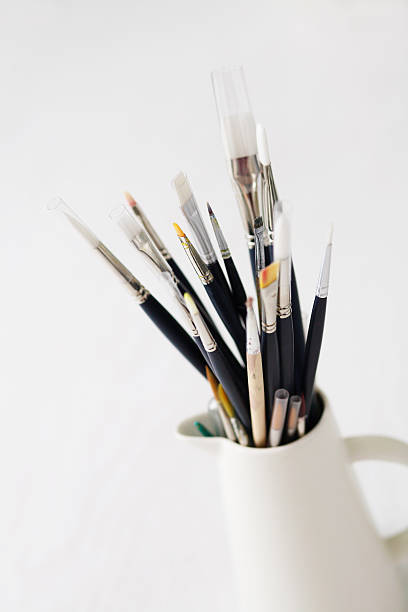 istock Set of paintbrushes in jug. 92044722