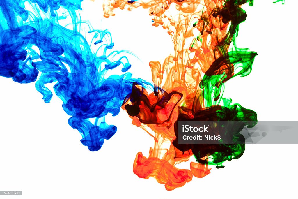 Blue Red and Green Ink  Abstract Stock Photo