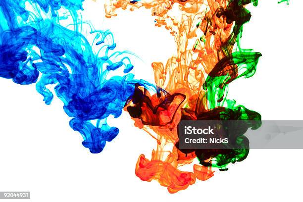 Blue Red And Green Ink Stock Photo - Download Image Now - Abstract, Blue, Chemistry
