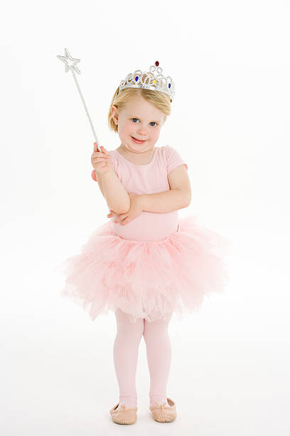 little girl disfrazado de hadas - ballet dress studio shot costume fotografías e imágenes de stock