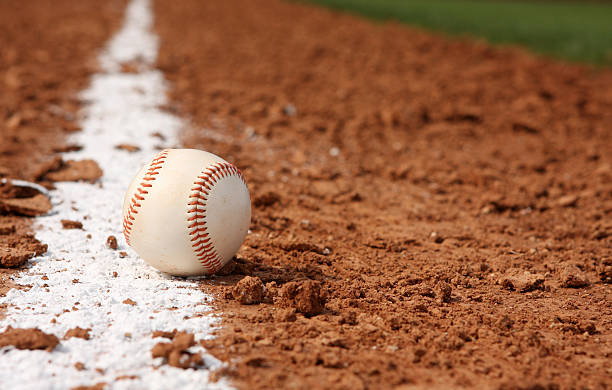 istock Baseball on Chalk Line of the Field 92045735