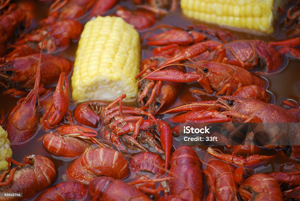 Crawfish Boil parrillada - Foto de stock de Alimento libre de derechos