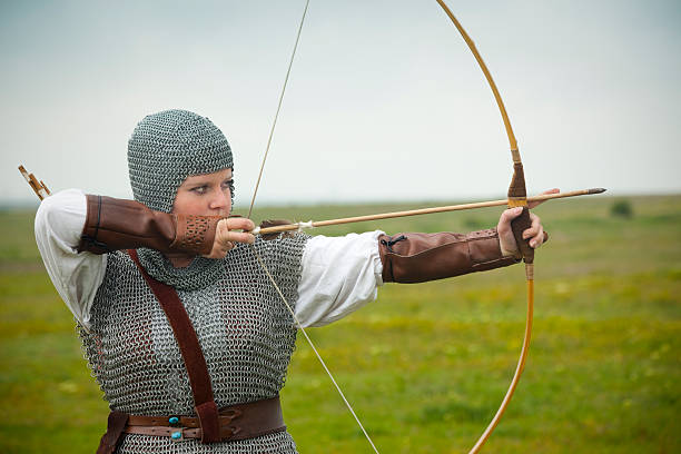istock bows woman / medieval armor  historical story 92045977