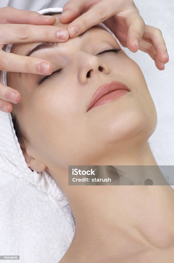 Beleza saln series. Massagem facial - Royalty-free Massagem Facial Foto de stock