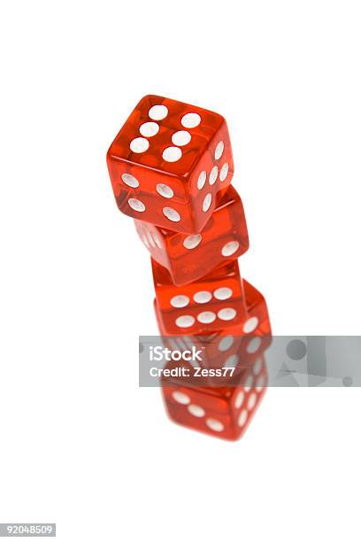 Red Dices Isolated On White Stock Photo - Download Image Now - Casino, Close-up, Color Image