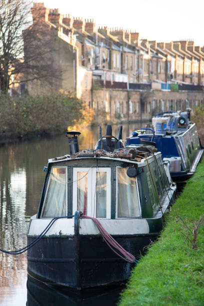 istock Barges anchored on the Grand Union Canal 920486014