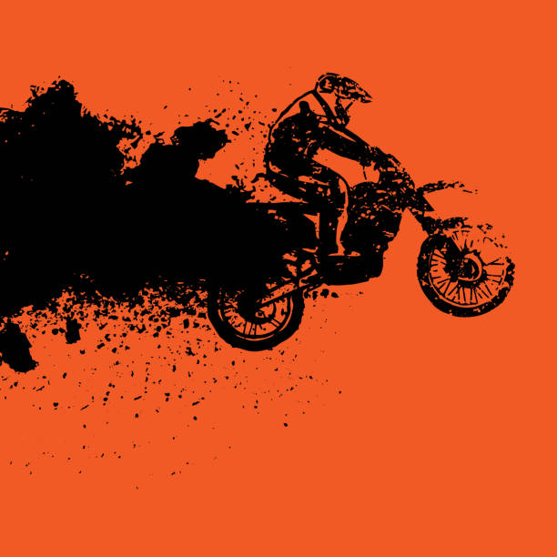 illustrazioni stock, clip art, cartoni animati e icone di tendenza di sfondo automobilistico vettoriale - motocross