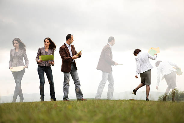 Busy business people stock photo