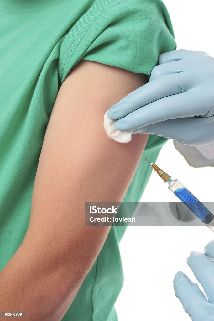 Doctor needle injection  Boys Stock Photo