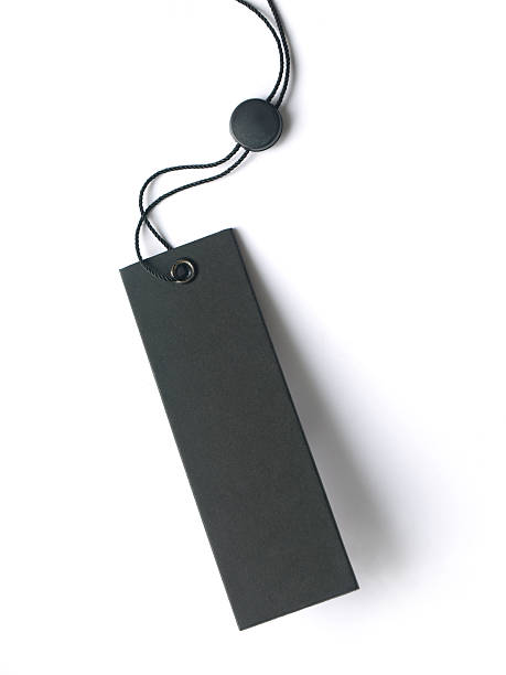 istock Blank black price tag on white background 92048736
