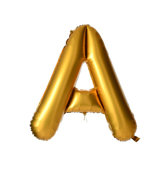istock Huge A word gold balloon as a present for birthday party 920488768