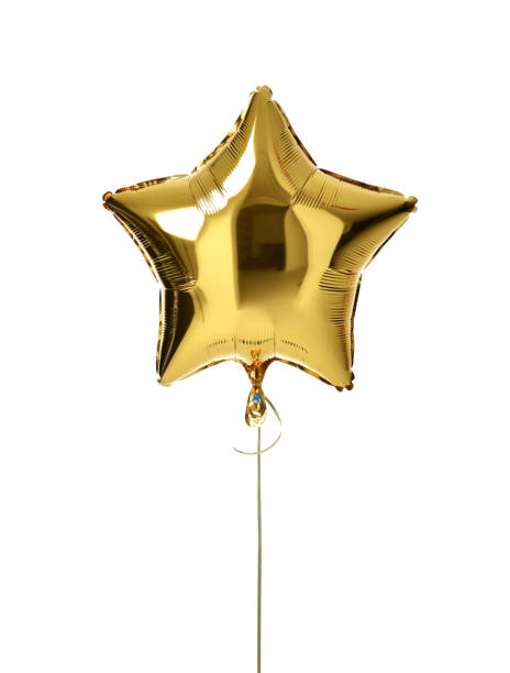 istock Single big gold star balloon object for birthday  party 920488798
