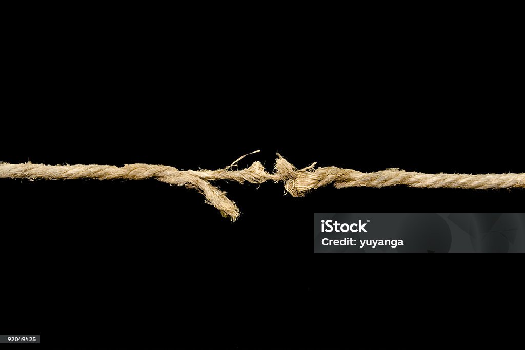 O cordage quebrada em breve - Foto de stock de Acabado royalty-free