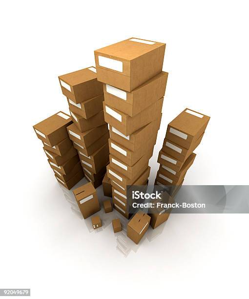 Huge Piles Of Cardboard Boxes Stock Photo - Download Image Now - Balance, Box - Container, Brown