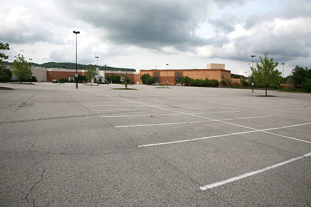 istock Dark clouds over an abandoned shopping mall 92049948