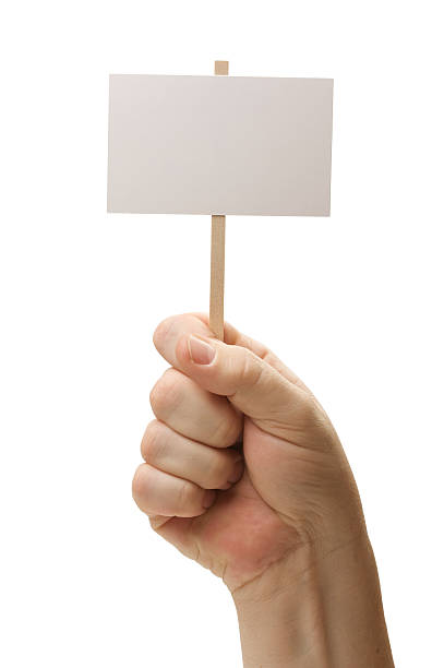 istock Blank Sign In Fist On White 92050017
