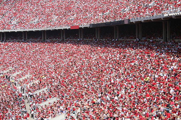 mar de vermelho - sport crowd fan stadium imagens e fotografias de stock