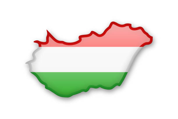 istock Hungary flag and contour of the country. 920503156