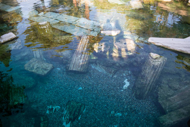 Antique pool Cleopatra's Bath in Pamukkale. Turkey