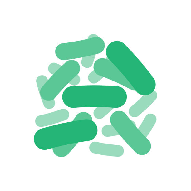 grüne probiotika bakterien symbol, logo auf weißem hintergrund isoliert. vektor-illustration. - dormant volcano illustrations stock-grafiken, -clipart, -cartoons und -symbole