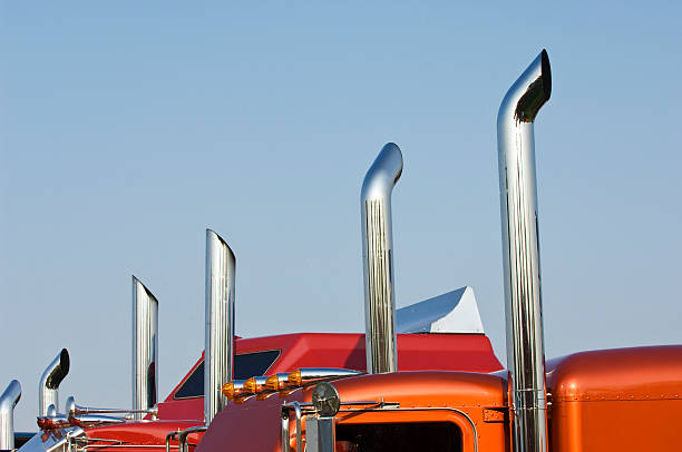 Truck. Semi truck. Tractor. Includes clipping paths for truck, for window opacity, for shadow darkening opacity.
