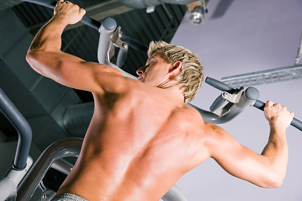 istock Strong man working out in gym 92050791