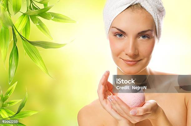 Beautiful Young Woman With Aroma Soap Stock Photo - Download Image Now - Adult, Aromatherapy, Bar Of Soap