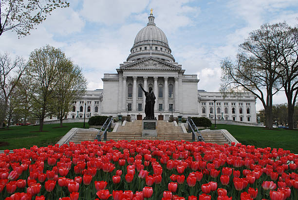 madison, wi captiol здание - captiol стоковые фото и изображения