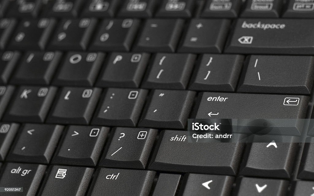 Detalhe do teclado de laptop preto - Foto de stock de Letra L royalty-free