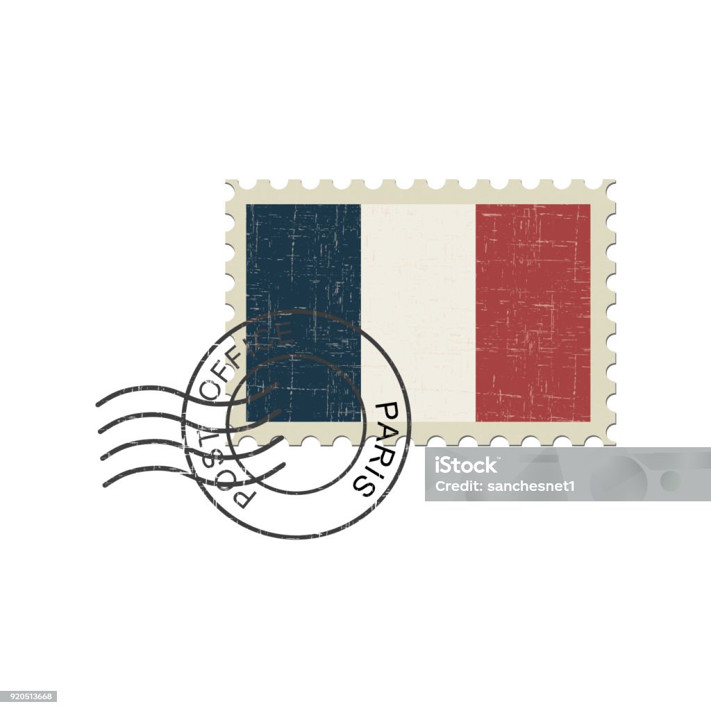 Postage Stamp France flag Postage stamp France flag . Vector illustration. France stock vector