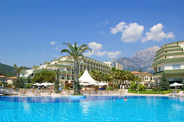 istock Swimming pool at hotel in Antalya, Turkey 92051372
