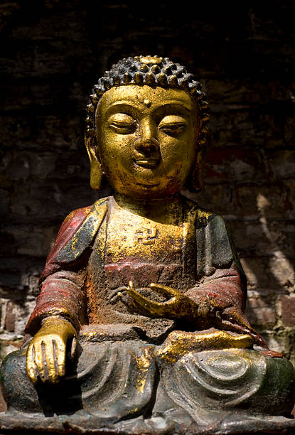 bouddha en or - glorification photos et images de collection