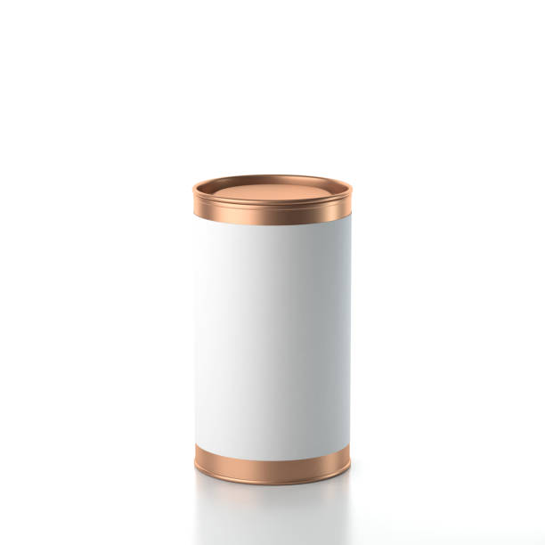 istock Metal tin Can with white paper label 920516072
