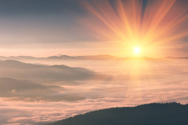 istock Beautiful landscape in the mountains at sunrise. 920522036