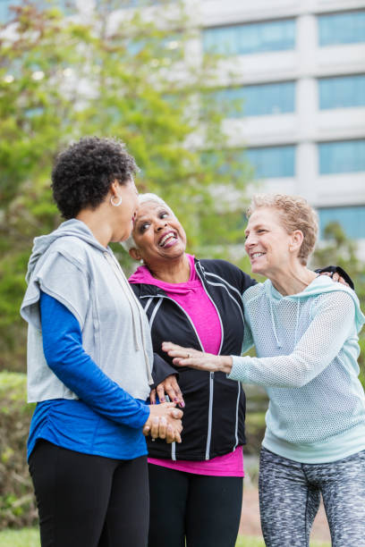 istock Three older multi-ethnic women hanging out together 920522248