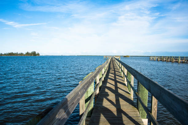 Boardwalk in Sebastian, Florida in the Winter.