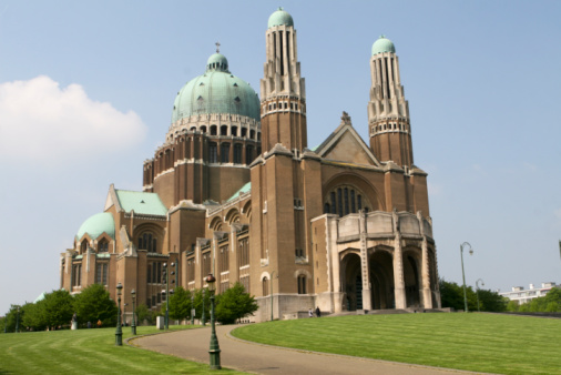 Interior of  the Church of St. Peter and Paul in Bern City. The church was realized between 1858 and 1864 and planned by Pierre Joseph Edmond Deperthes and H. Marchal. The image shows the main nave of the church.