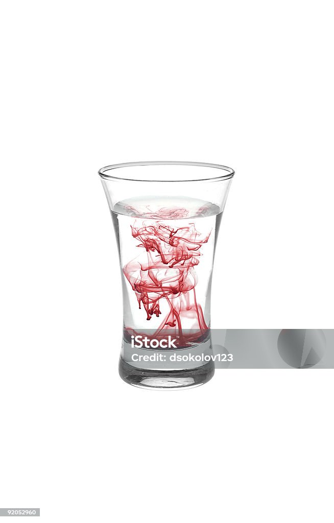Glassfull de água com manchas vermelhas - Royalty-free Bebida Foto de stock