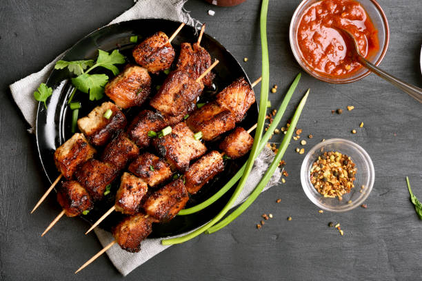 istock Grilled pork skewers 920539000