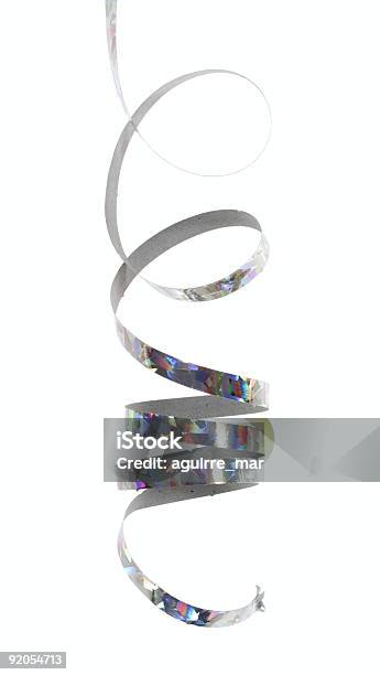 Silver Ribbon Stock Photo - Download Image Now - Silver Colored, Streamer, Celebration