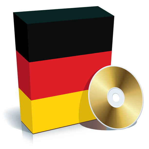 deutsche software-box und cd - dvd cd computer software red stock-grafiken, -clipart, -cartoons und -symbole