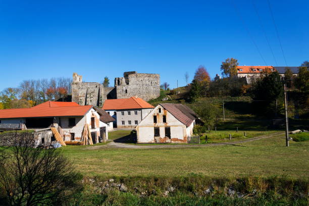 Borotin Castle Ruins in sunny autumn day, Czech Republic