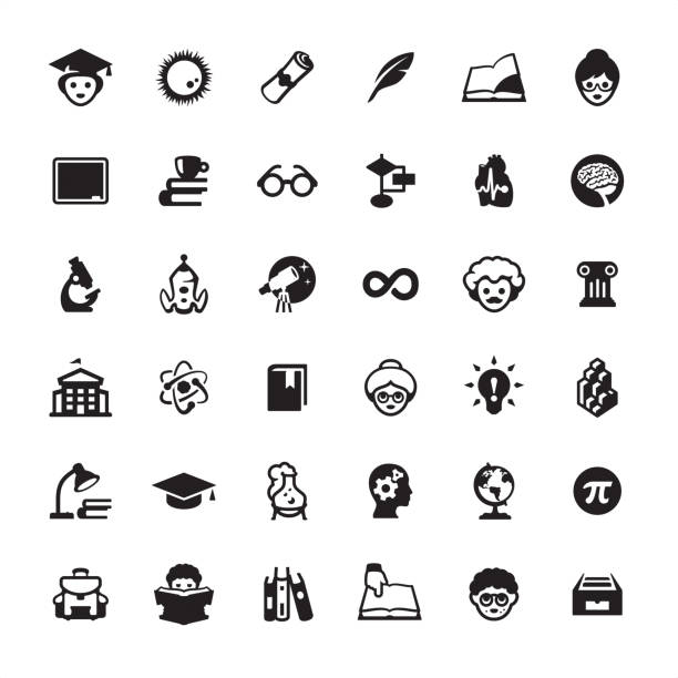 Education icons pack University and Education Ultimate pack #41 pi chart stock illustrations